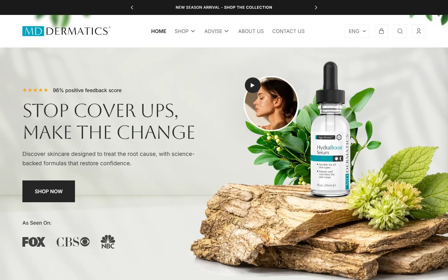 MD Dermatics Shopify store